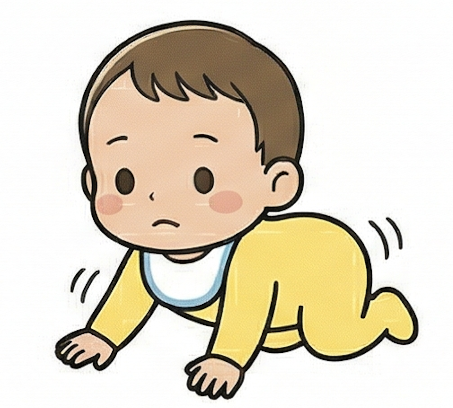 ハイハイ練習中のまめたろう