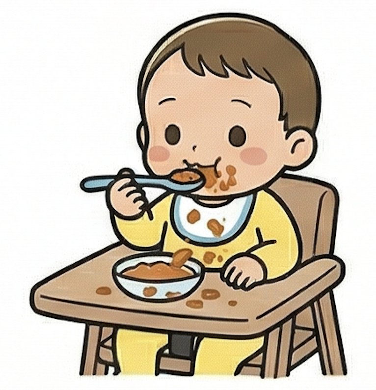 まめたろう・離乳食ぐちゃぐちゃ